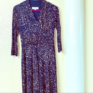 Kasper dress blue and cream size 6